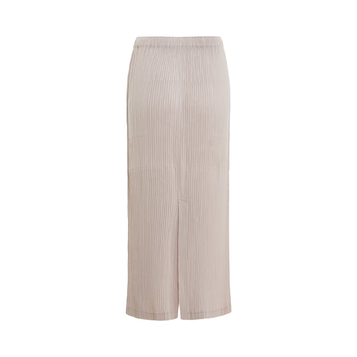 Hatching Pleated Midi Skirt