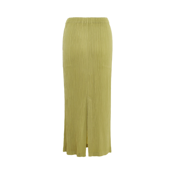 Hatching Pleated Midi Skirt