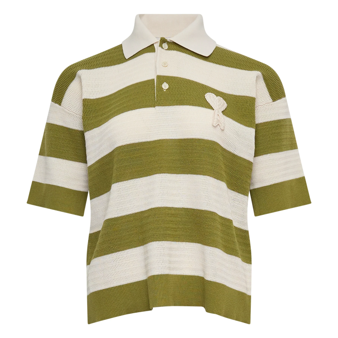 Short Sleeve Striped Polo