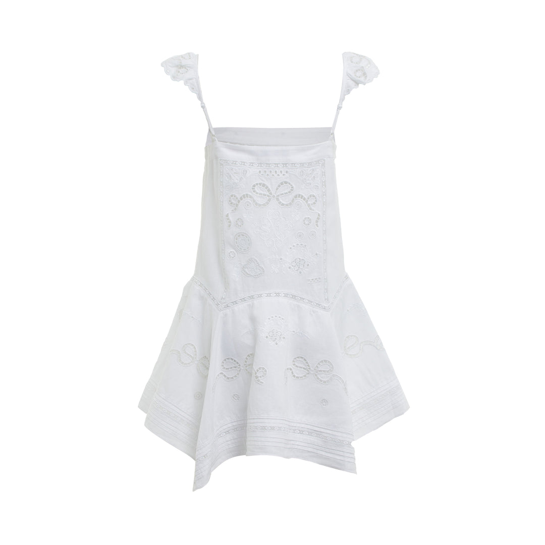 Self-Portrait White Embroidered Mini Dress – Available at Club 21, Official Retailer in Singapore, Malaysia & Thailand with Global Shipping Online