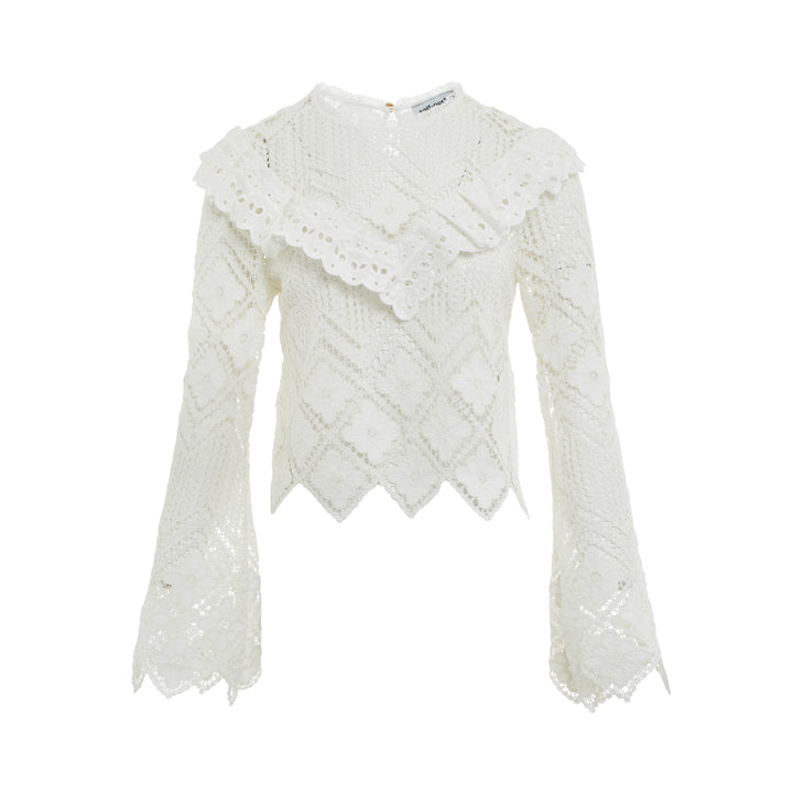 Self-Portrait White Crochet Lace Top – Available at Club 21, Official Retailer in Singapore, Malaysia & Thailand with Global Shipping Online