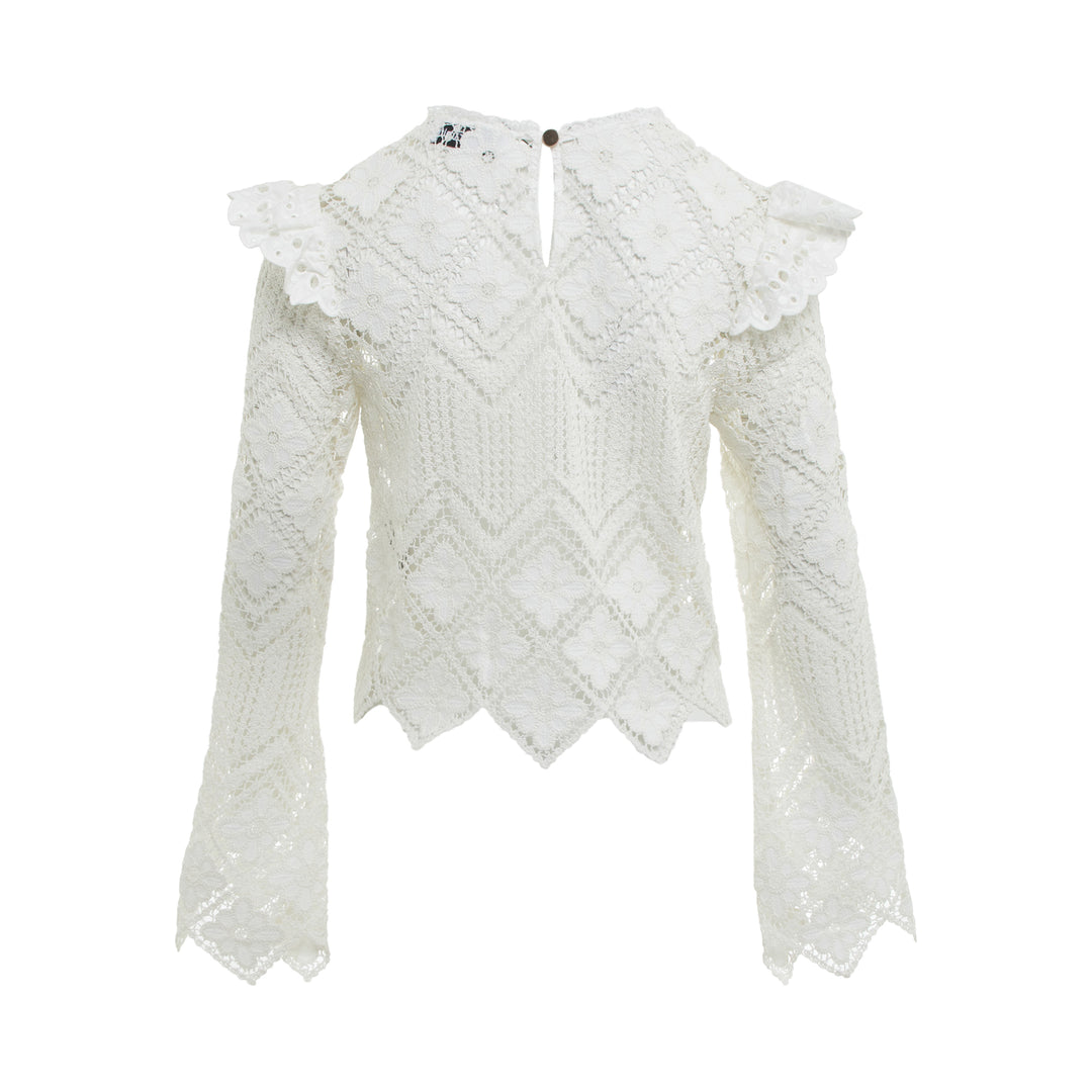 Self-Portrait White Crochet Lace Top – Available at Club 21, Official Retailer in Singapore, Malaysia & Thailand with Global Shipping Online