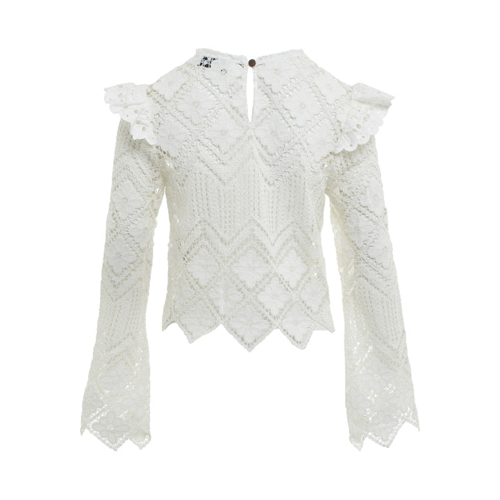 Self-Portrait White Crochet Lace Top – Available at Club 21, Official Retailer in Singapore, Malaysia & Thailand with Global Shipping Online
