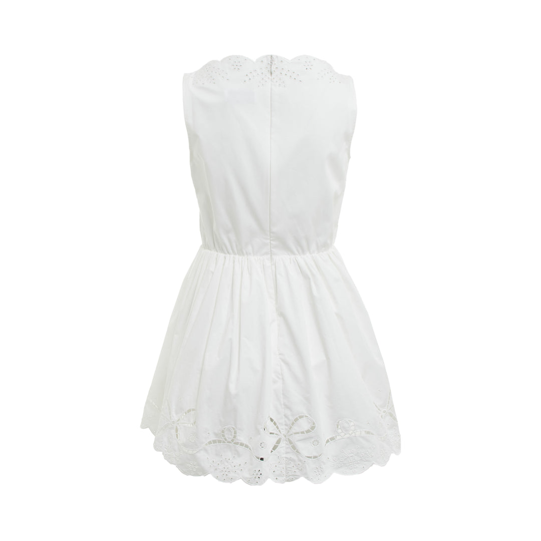 Self-Portrait White Cotton Embroidered Mini Dress – Available at Club 21, Official Retailer in Singapore, Malaysia & Thailand with Global Shipping Online