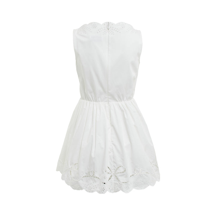 Self-Portrait White Cotton Embroidered Mini Dress – Available at Club 21, Official Retailer in Singapore, Malaysia & Thailand with Global Shipping Online