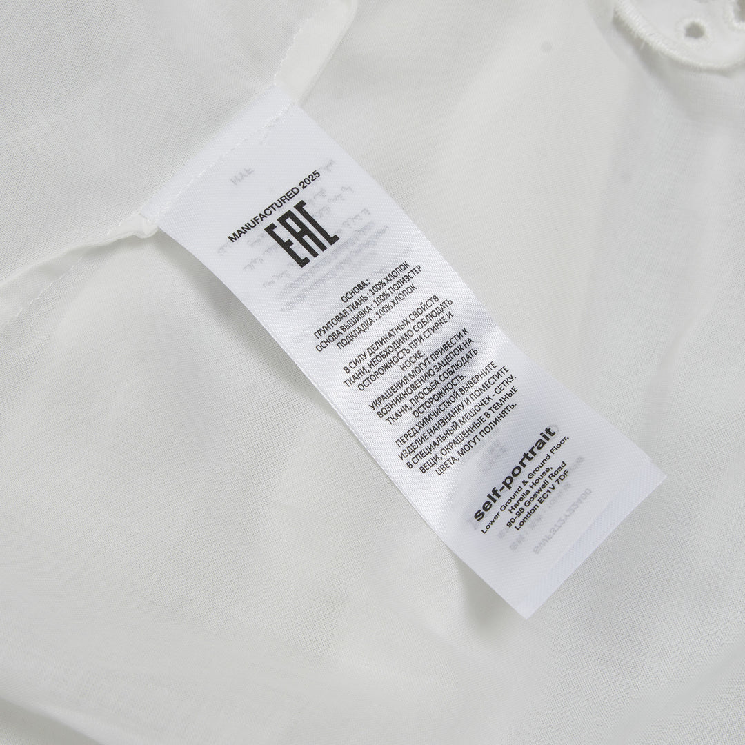 Self-Portrait White Cotton Embroidered Mini Dress – Available at Club 21, Official Retailer in Singapore, Malaysia & Thailand with Global Shipping Online