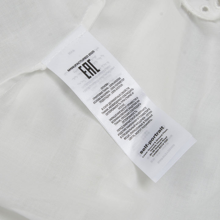 Self-Portrait White Cotton Embroidered Mini Dress – Available at Club 21, Official Retailer in Singapore, Malaysia & Thailand with Global Shipping Online