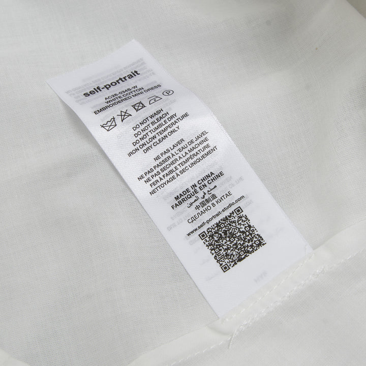 Self-Portrait White Cotton Embroidered Mini Dress – Available at Club 21, Official Retailer in Singapore, Malaysia & Thailand with Global Shipping Online