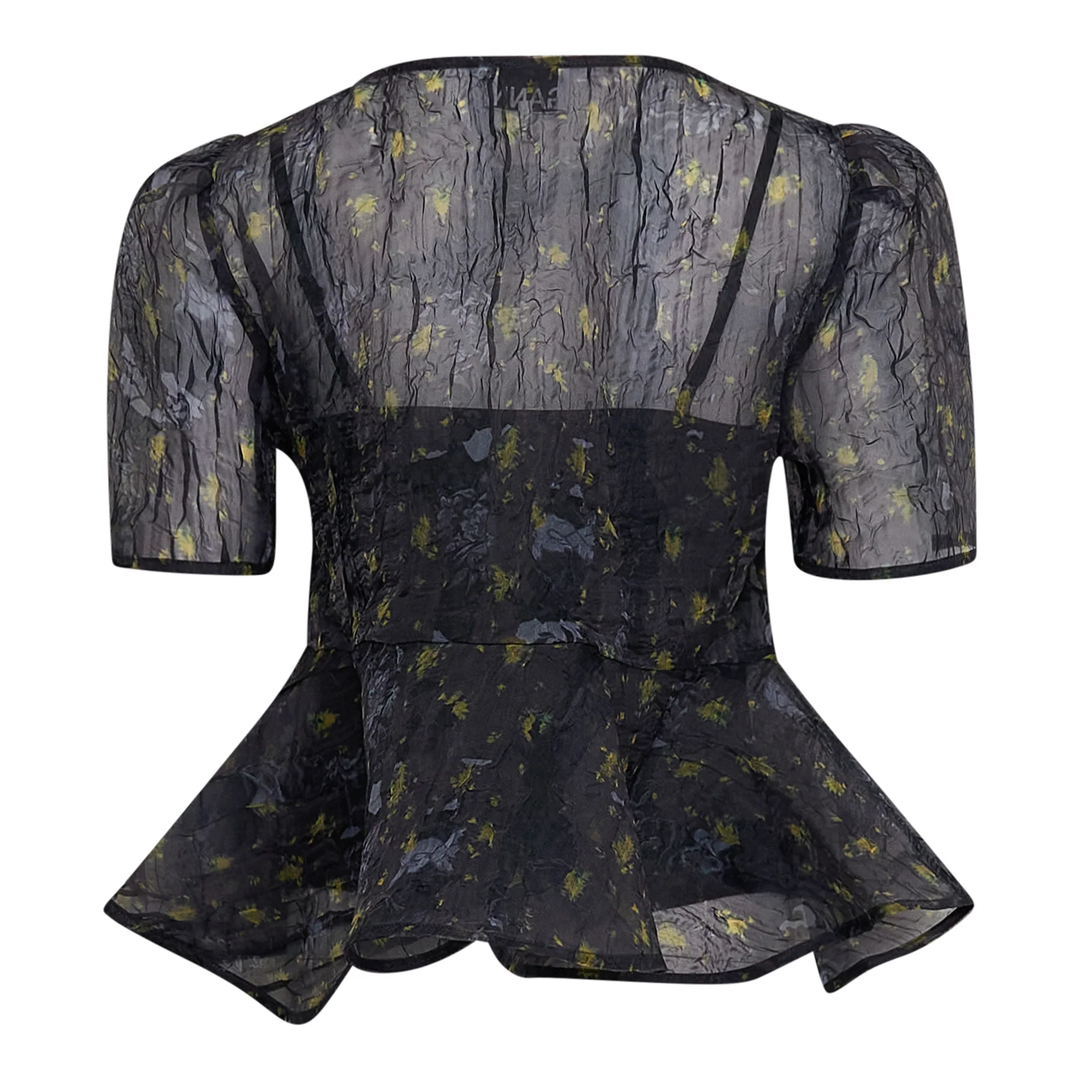 Printed Shibori Organza Blouse