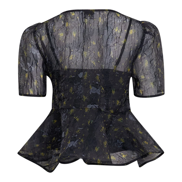 Printed Shibori Organza Blouse