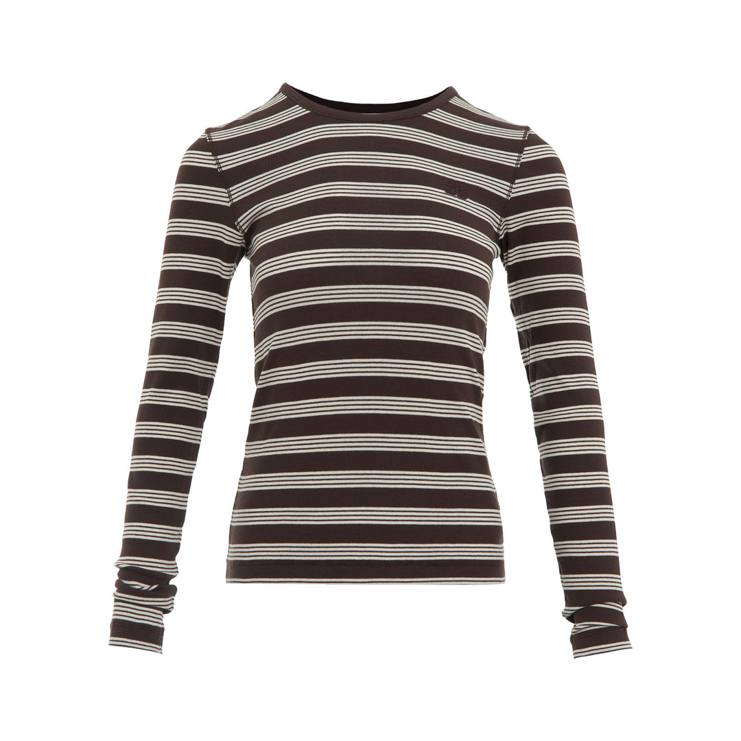 Striped Ribbed Long Sleeve Top