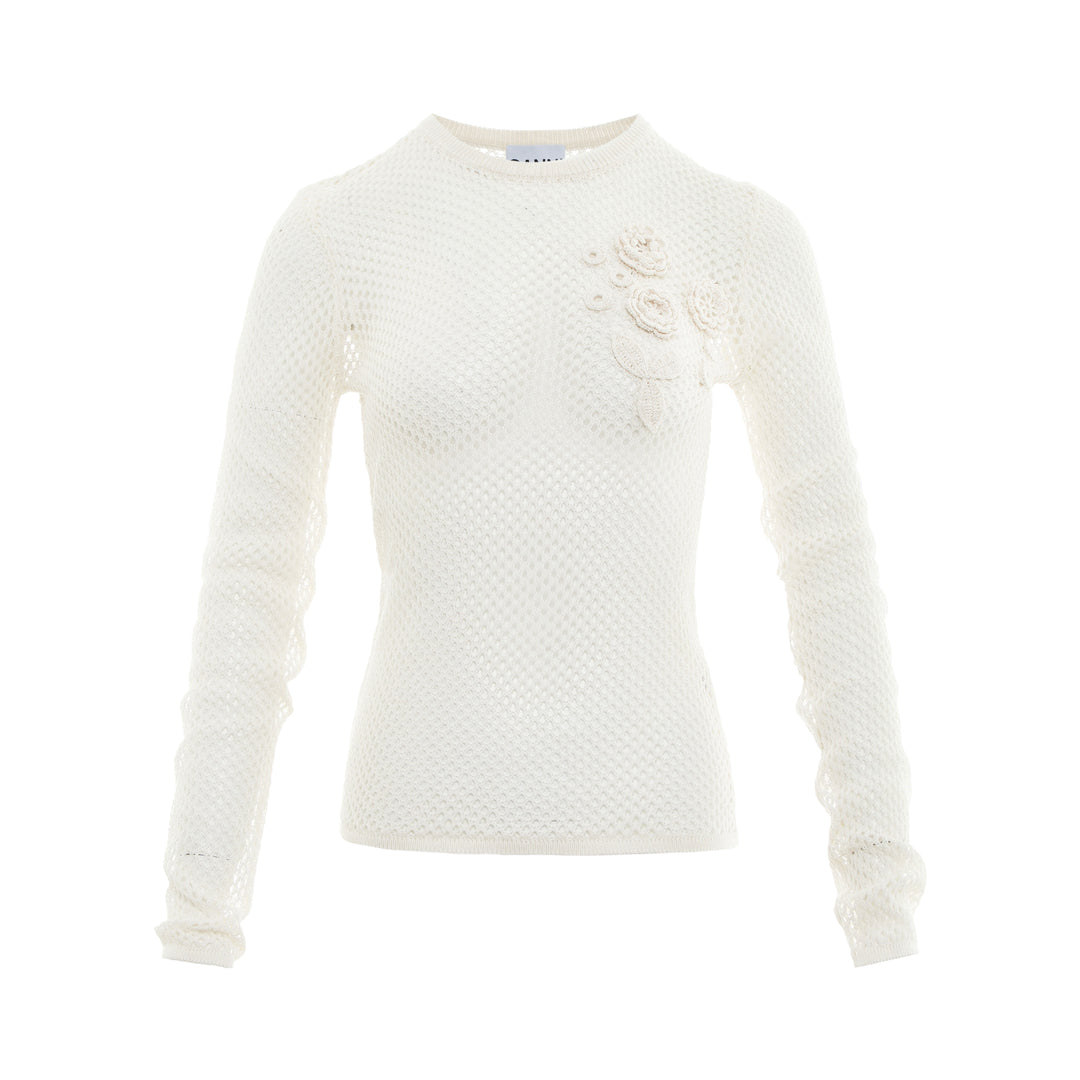 GANNI Mercerized Cotton Mesh Pointelle Top – Available at Club 21, Official Retailer in Singapore, Malaysia & Thailand with Global Shipping Online