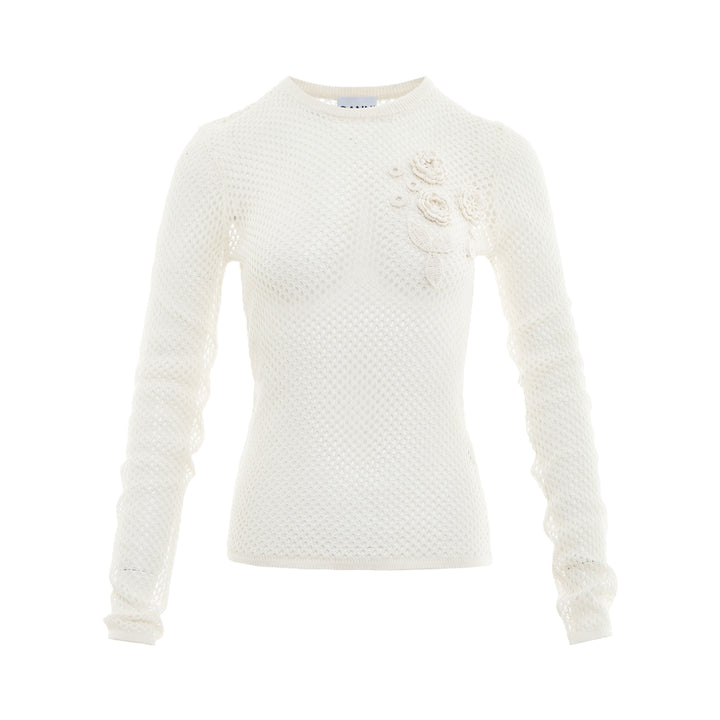 GANNI Mercerized Cotton Mesh Pointelle Top – Available at Club 21, Official Retailer in Singapore, Malaysia & Thailand with Global Shipping Online