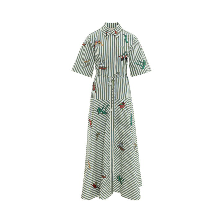 Bisou Embroidered Shirtdress