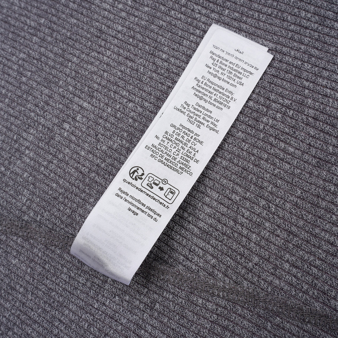 rag & bone Essential Rib Heather Tank in heathered grey, featuring a high racerback neckline and slim ribbed knit construction, shown on a white background - view 5