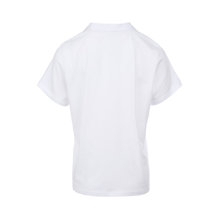 rag & bone Giovanni white cotton crew neck tee with script logo embroidery at the chest - view 2