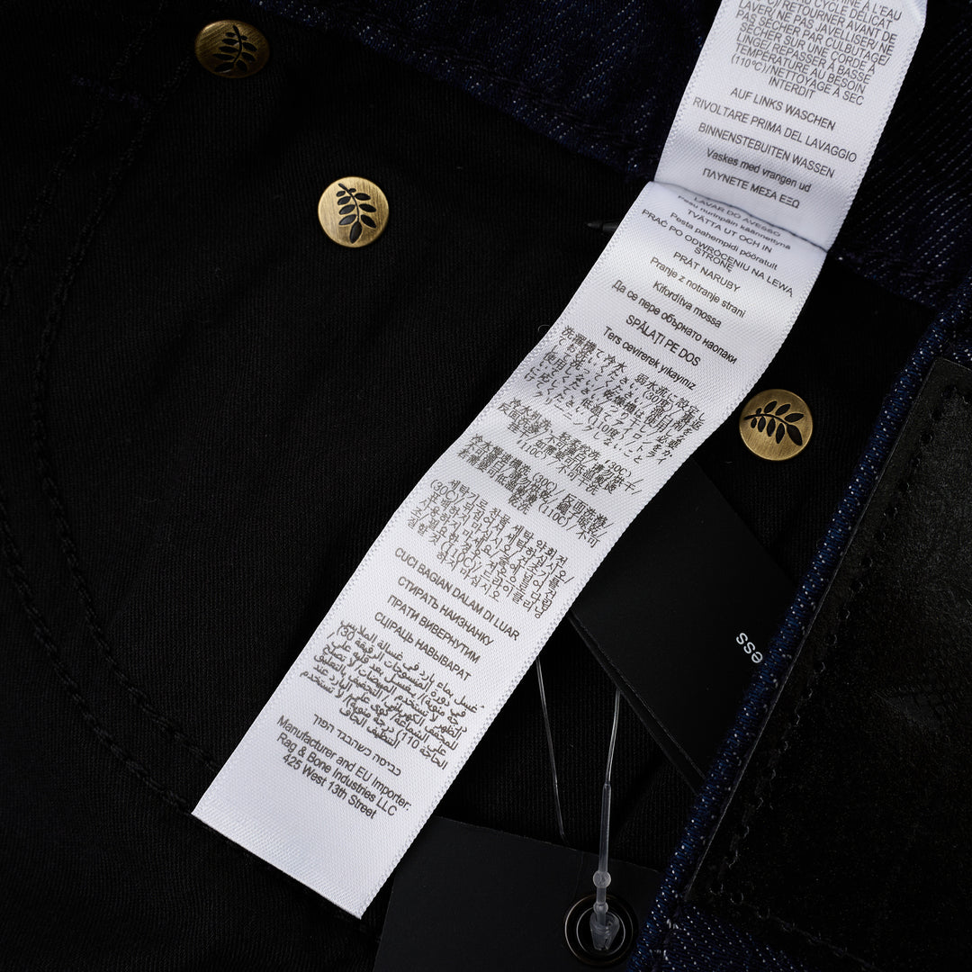 rag & bone Logan Wide Leg Jeans in dark indigo rinse, featuring a high-rise waist, five-pocket construction, and a clean wide-leg silhouette - view 5