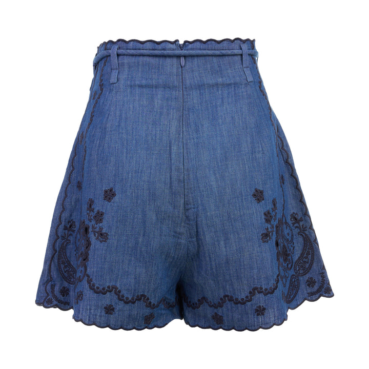 Aster Embroidered Denim Shorts