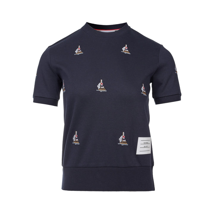 Short Sleeve Sailboat Embroidered Tee