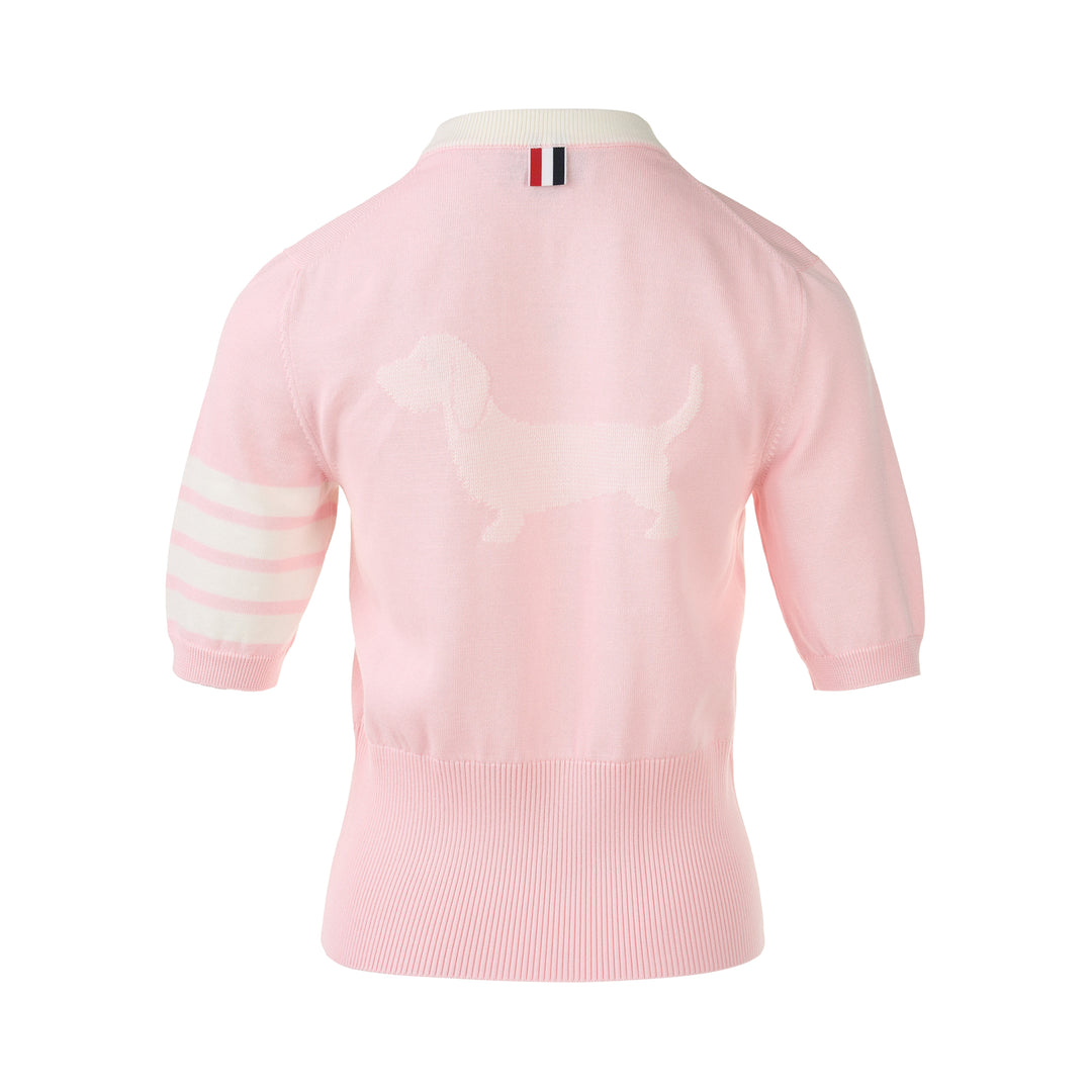 Short Sleeve Intarsia Knit Tee