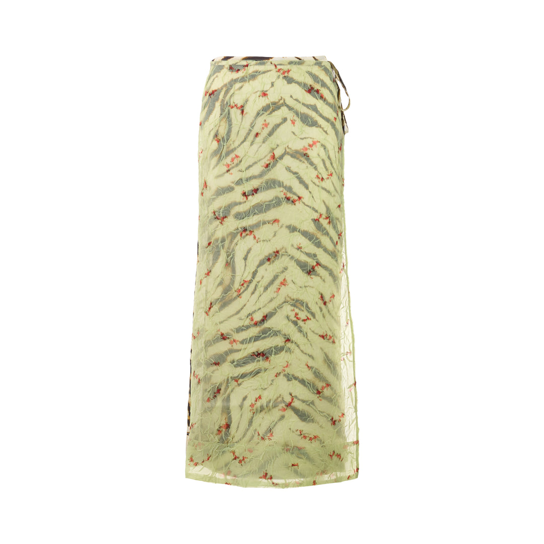 Shibori Organza Printed Skirt