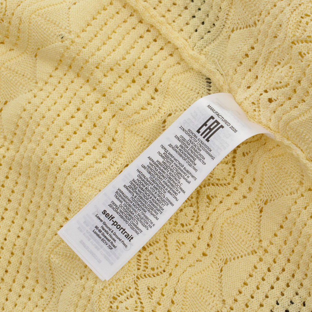 Yellow Pointelle Knit Mini Dress
