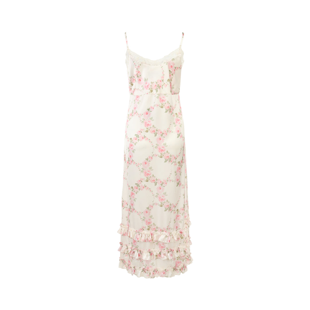 Ruffle Frill Hem Slip Dress