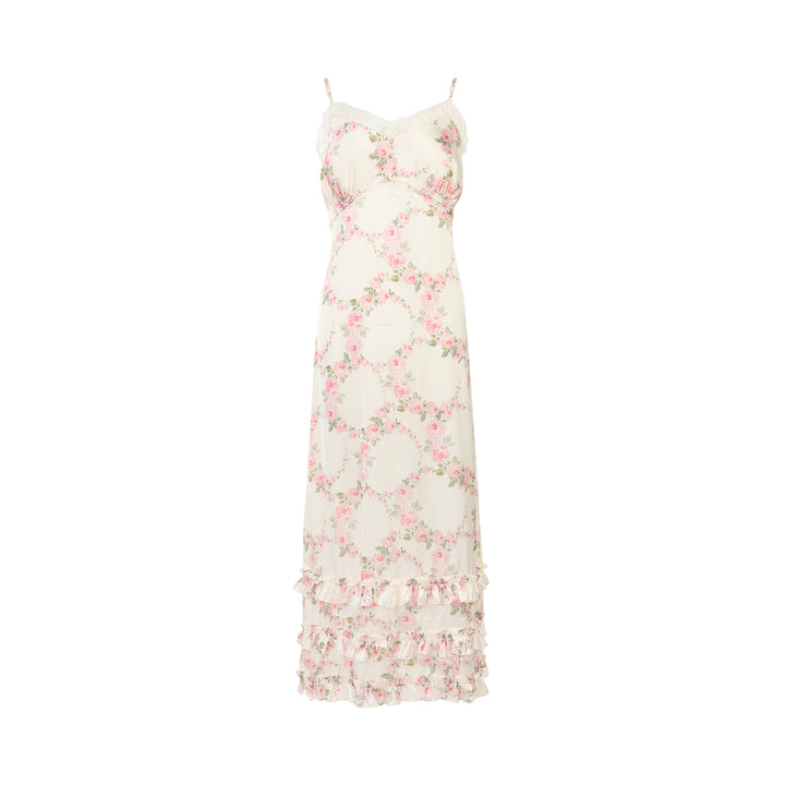 Ruffle Frill Hem Slip Dress