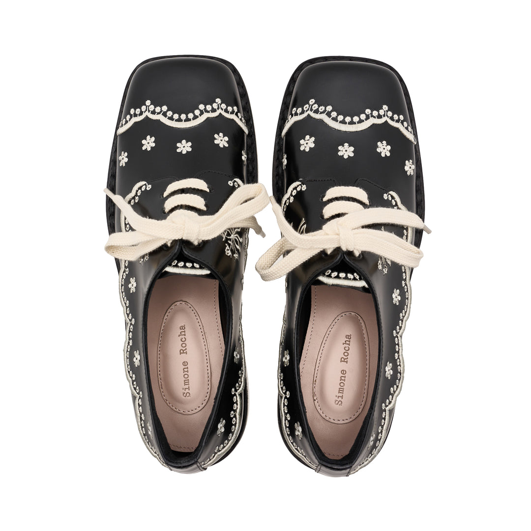 Floral Embroidered Lace Brogue