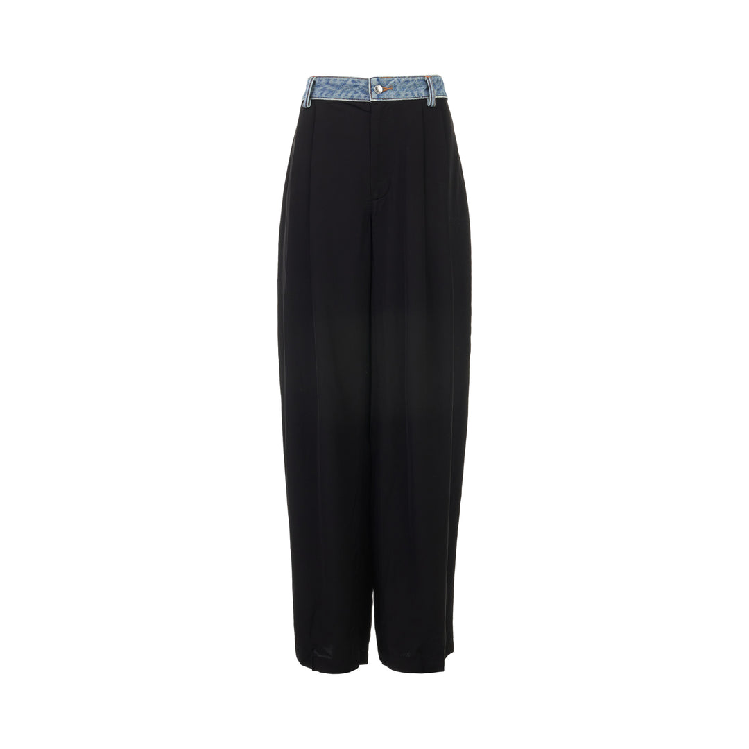 Mid-Rise Denim Waistband Pants