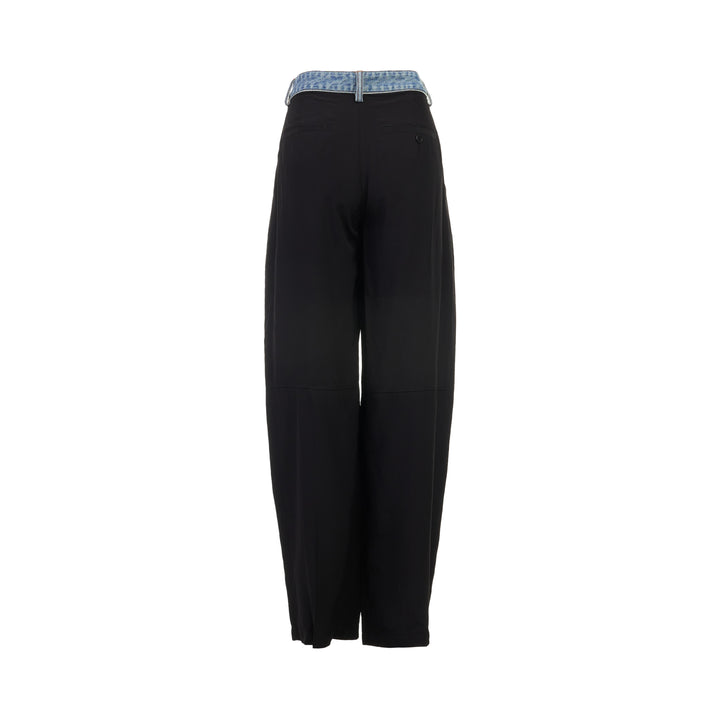 Mid-Rise Denim Waistband Pants