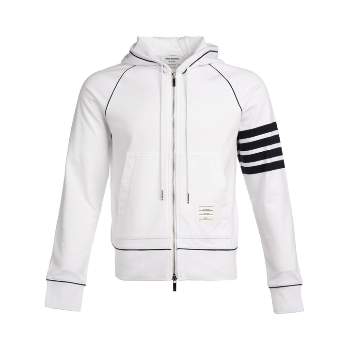 4-Bar Stripe Zip Through Hoodie