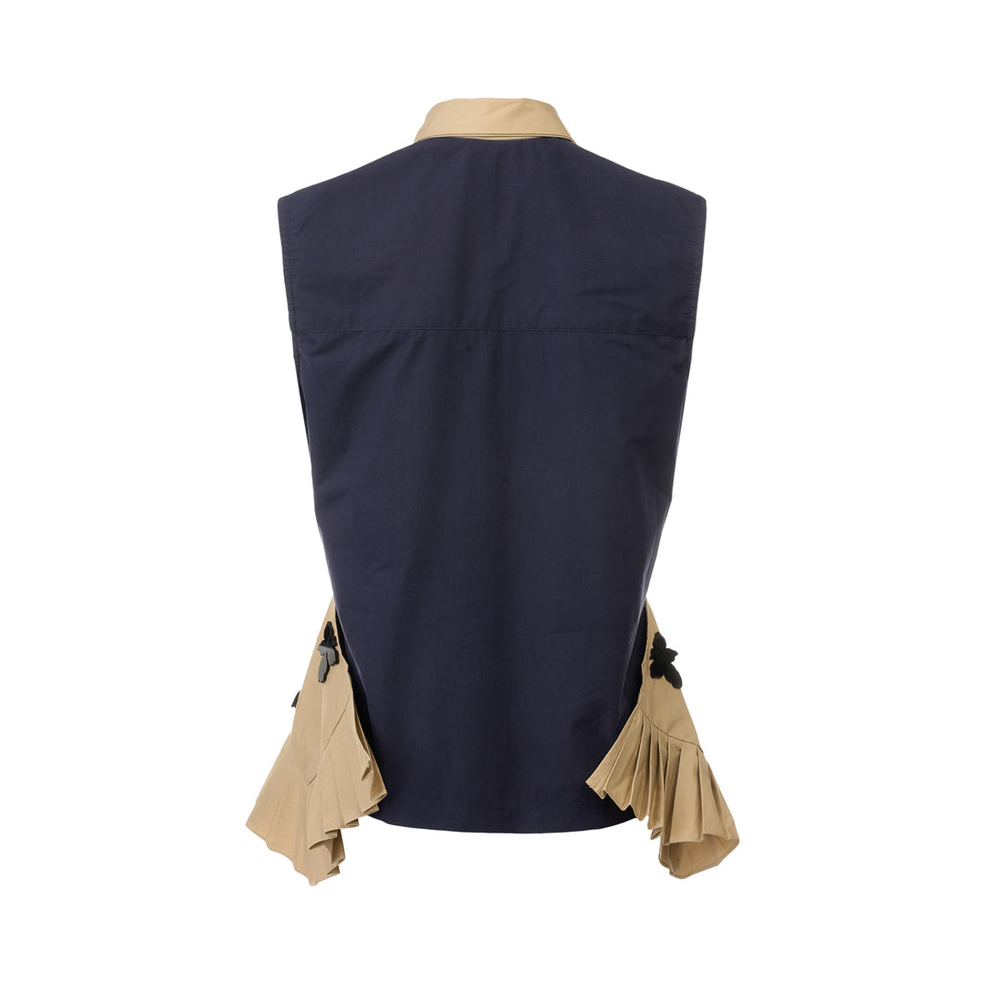 Printed Linen Sleeveless Vest