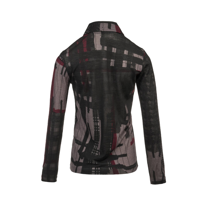Round Collar Printed Cardigan