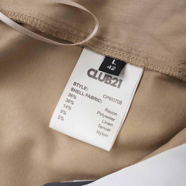 Club21 Collection Aria high-waisted wide-leg pants in a light stretch rayon linen blend with pleated front and self-tie belt - view 3