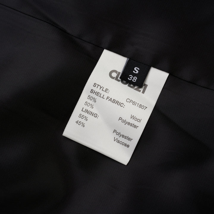 Club21 Collection Tess collarless wool blend blazer in taupe brown with single button closure and chest welt pocket - view 3
