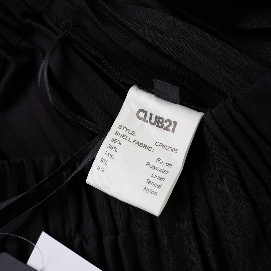 Black pleated midi skirt with elasticated waist and asymmetric handkerchief hem by Club21 Collection - view 4