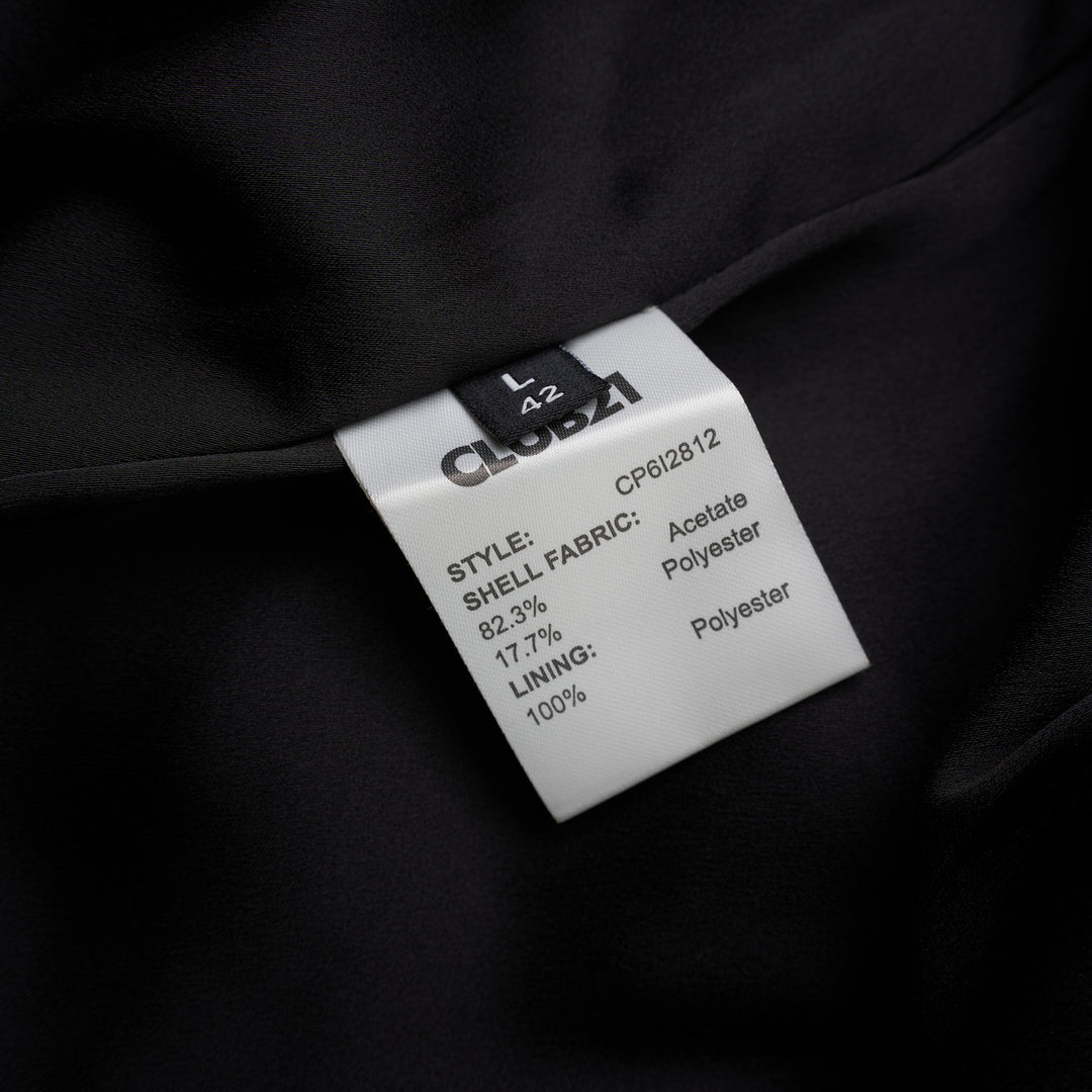 Black high-waisted maxi skirt in crepe acetate mix with tailored waistband and belt loops, shown from the front - view 4