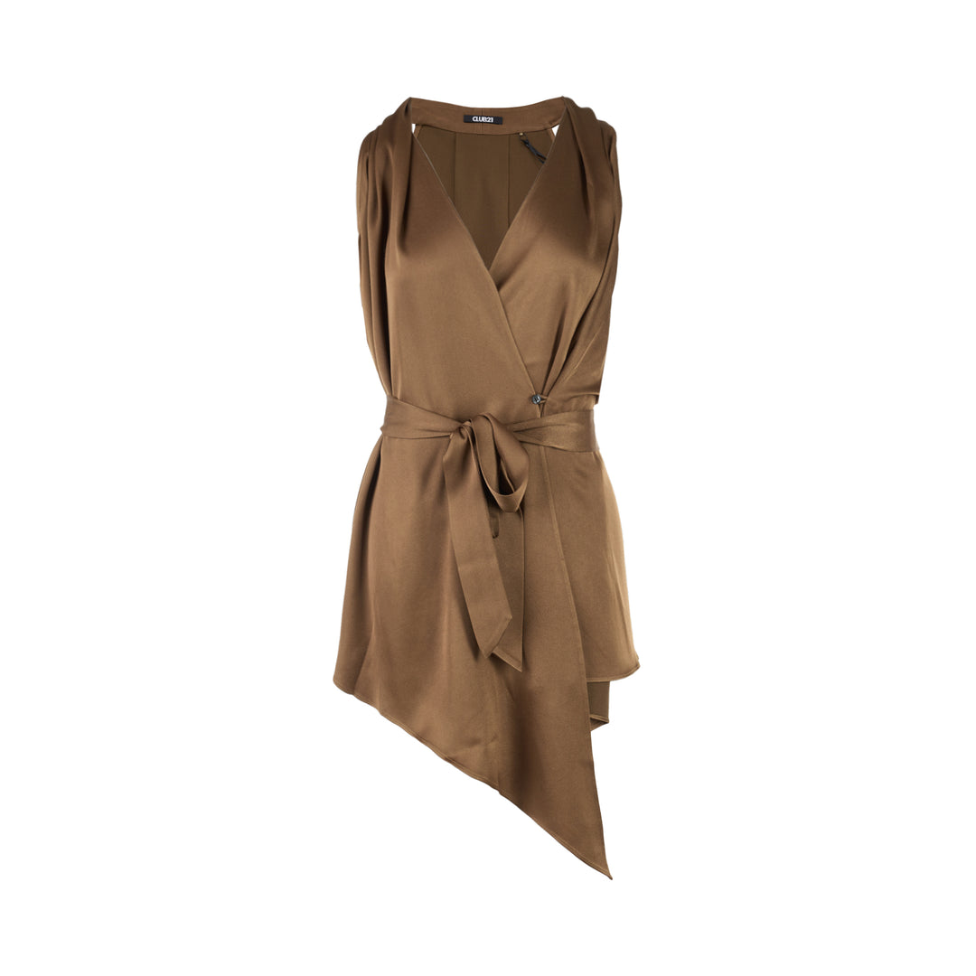 Club21 Collection Clemence Satin Wrap Top