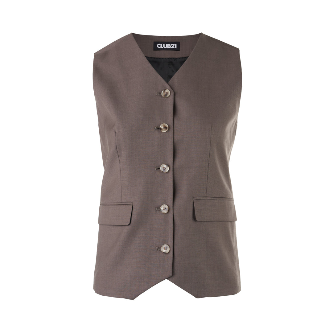 Club21 Collection Iris Tailored Wool-Blend Vest