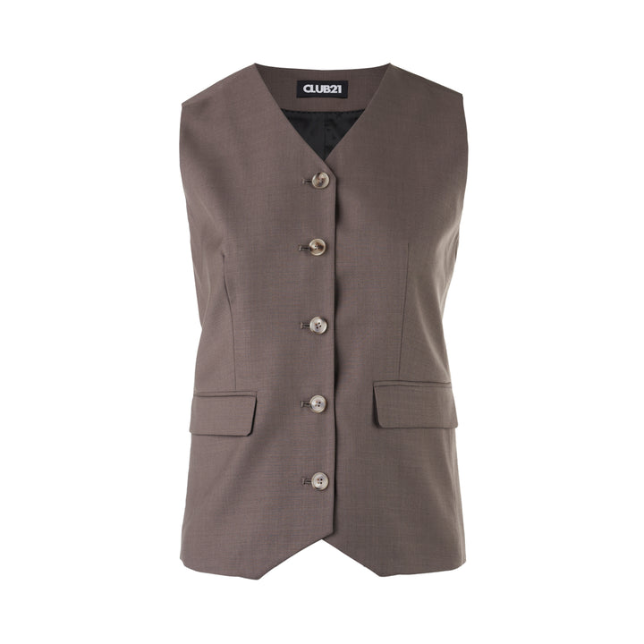 Club21 Collection Iris Tailored Wool-Blend Vest