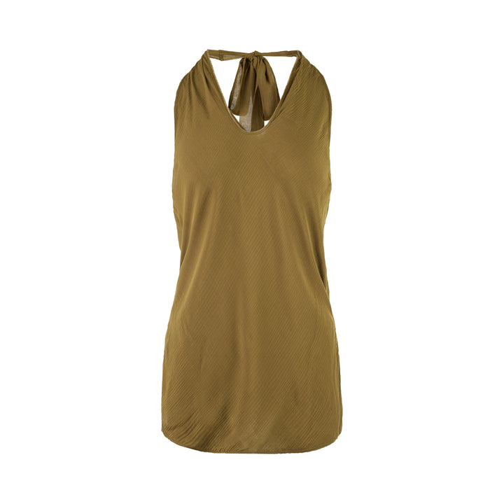 Club21 Collection Rina Crinkle Silk Halter Top