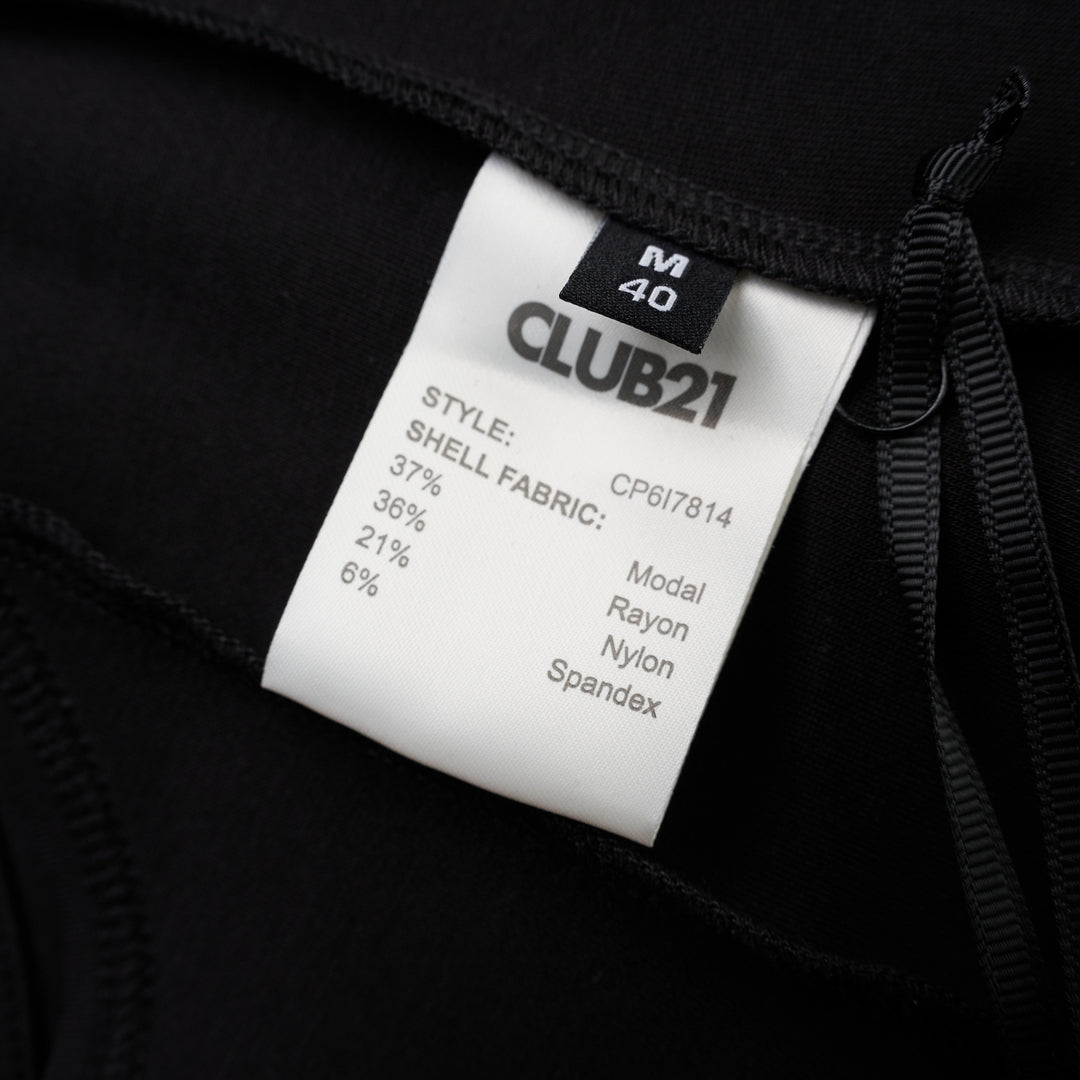 Black sleeveless high-neck stretch modal jersey top with a concealed centre back zip, shown from the back - view 4