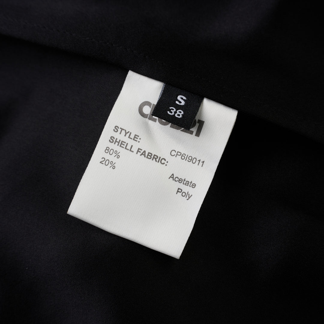 Black matte acetate mix midi dress with sweetheart neckline, cap sleeves and flared A-line skirt by Club21 Collection - view 3