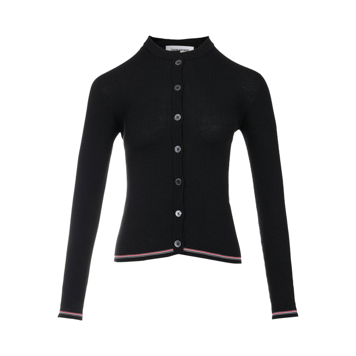 Rib Stitch Crew Neck Cardigan