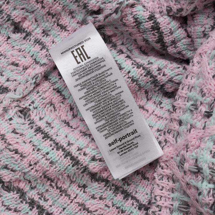 Pink Check Knit Cardigan