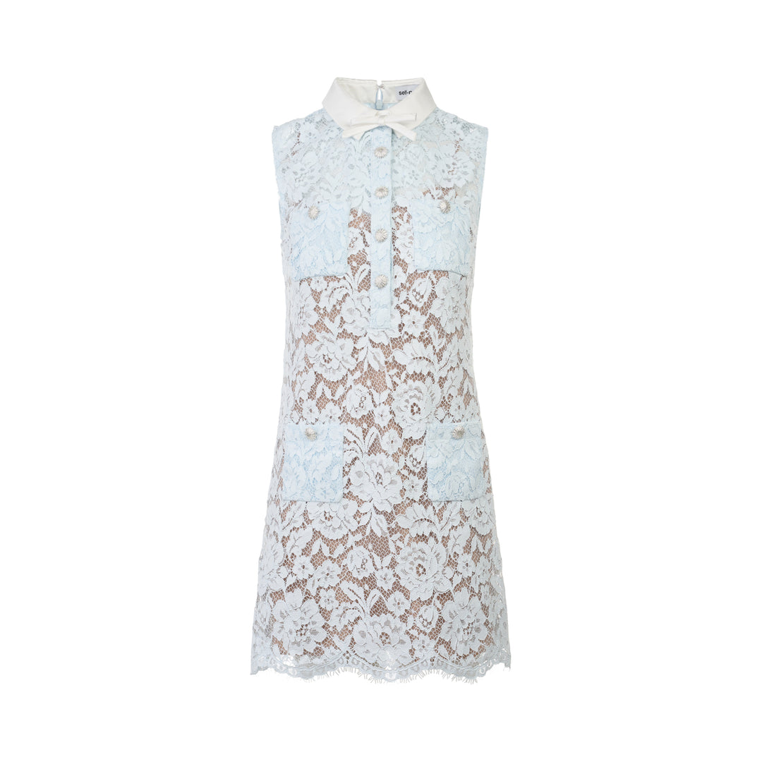 Blue Lace Mini Dress