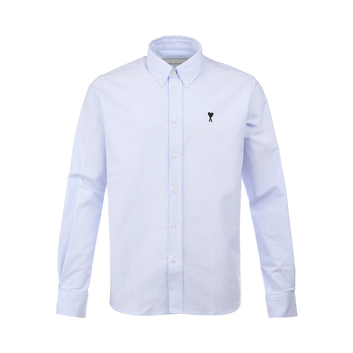 Contrasted Button-Down Collar Long Sleeve Shirt