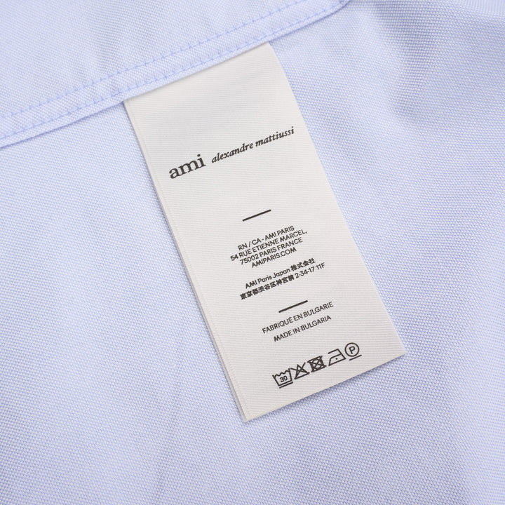Contrasted Button-Down Collar Long Sleeve Shirt