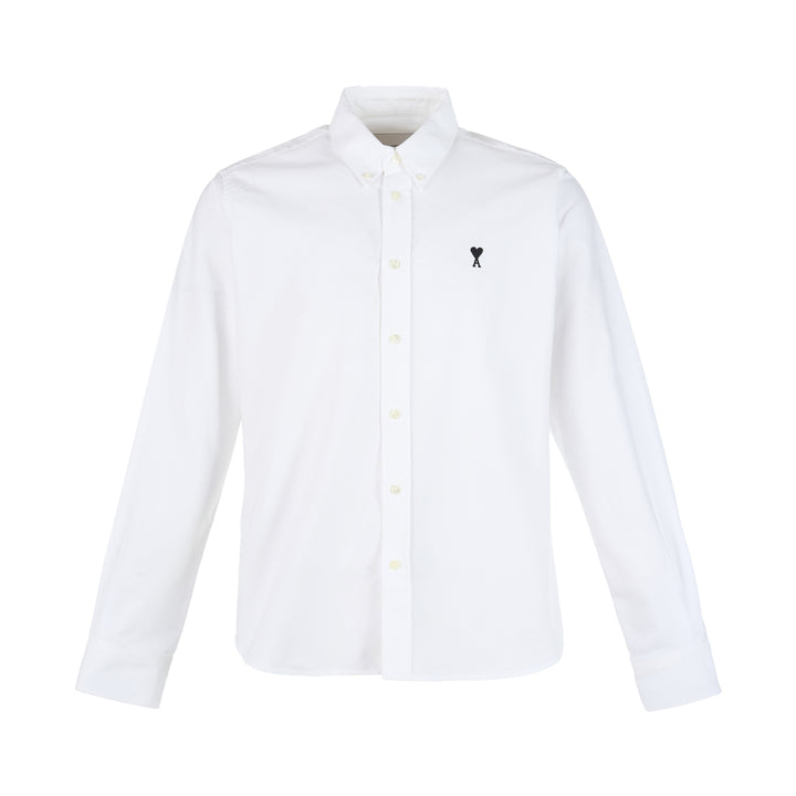 AMI Contrasted Button-Down Collar Long Sleeve Shirt